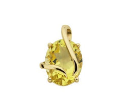 9ct Yellow Gold Lemon Quartz Pendant on Chain