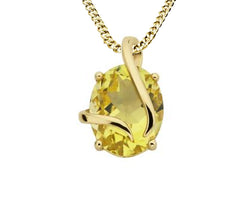 9ct Yellow Gold Lemon Quartz Pendant on Chain