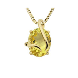 9ct Yellow Gold Lemon Quartz Pendant on Chain