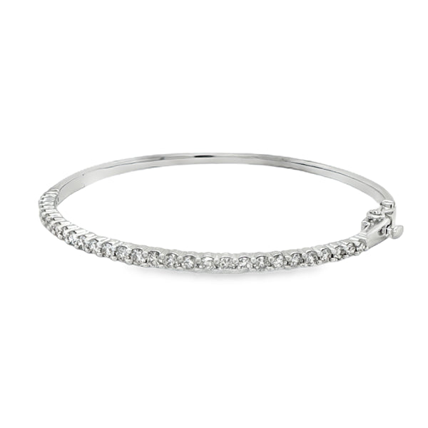 9ct White Gold Diamond Bangle
