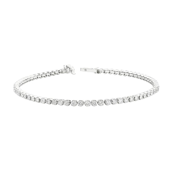 18ct White Gold Tennis Bracelet Lab Grown Diamonds 2.00ct