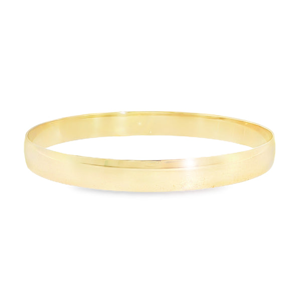 Classic 9ct Yellow Gold Half Round Profile Golf Bangle 8mm