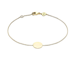 9ct Yellow Gold Solid Mini Disc Bracelet 18+1Cm