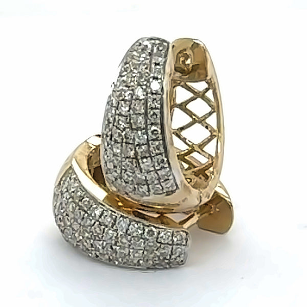 9ct Yellow Gold Diamond Huggies Earrings 0.50ct