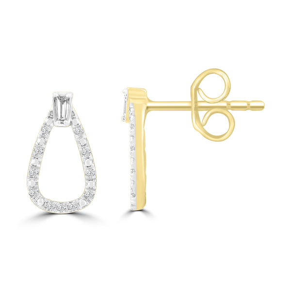 9ct Yellow Gold Diamond Earrings