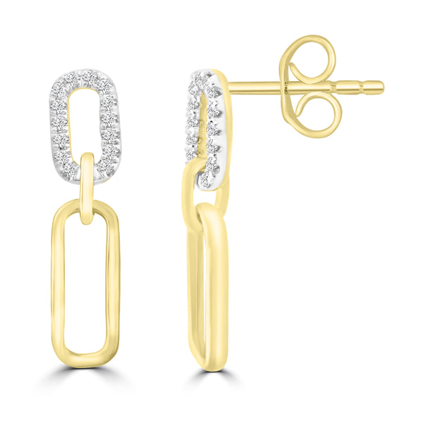 9ct Yellow Gold Diamond Earrings