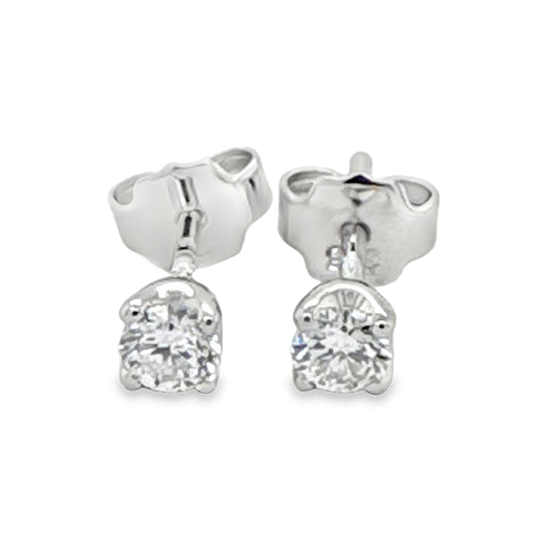 9ct White Gold 0.32ct Solitaire Round Brilliant Cut Lab Grown Diamond Ear Studs
