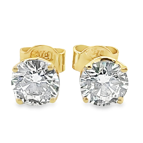 9ct Yellow Gold 1.00ct Solitaire Round Brilliant Cut Lab Grown Diamond Ear Studs