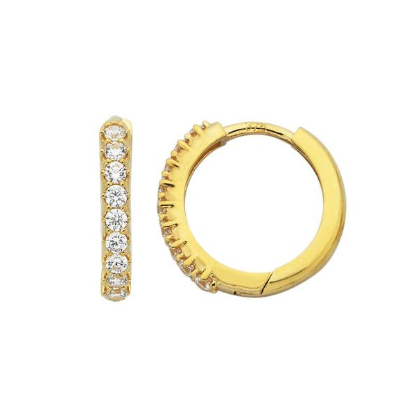 9ct Yellow Gold Cubic Zirconia Huggies