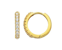 9ct Yellow Gold Cubic Zirconia Huggies