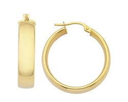 Yellow Gold Wide Comfort Hoop Earrings