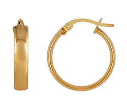 Yellow Gold Comfort Plain Oval Hoops