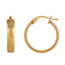 Yellow Gold Comfort Plain Oval Hoops