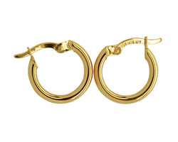 9Ct Yellow Gold & Silver Bonded Hoop Earrings