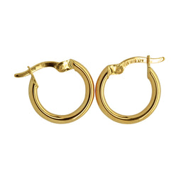 9Ct Yellow Gold & Silver Bonded Hoop Earrings