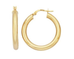 Yellow Gold Hoop Earrings 20x4mm