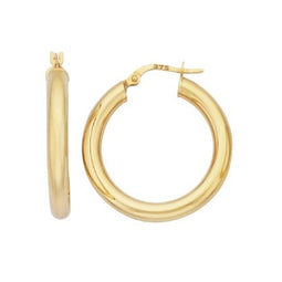 Yellow Gold Hoop Earrings 20x4mm