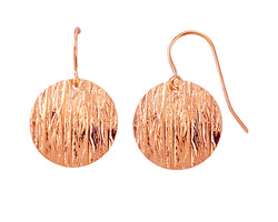 Bark Textured Disc Drop Earrings