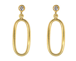 9ct Yellow Gold Silver Bonded Drop Earrings