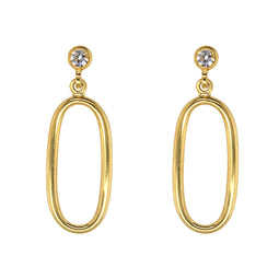 9ct Yellow Gold Silver Bonded Drop Earrings