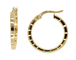 9ct Yellow Gold Silver Bonded Hoop Earrings