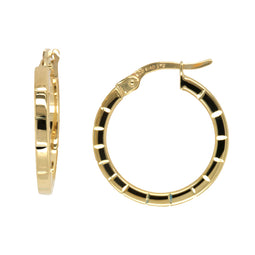 9ct Yellow Gold Silver Bonded Hoop Earrings