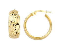 9ct Yellow Gold Silver Bonded Earrings