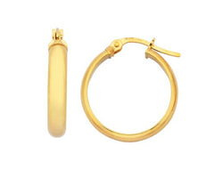 9ct Yellow Gold Half Round Hoop Earrings