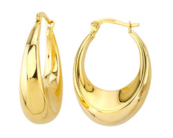 9ct Yellow Gold & Silver Bonded Hoop Earrings