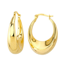9ct Yellow Gold & Silver Bonded Hoop Earrings