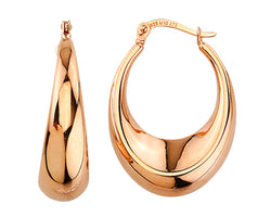 9ct Rose Gold Silver Bonded Hoop Earrings