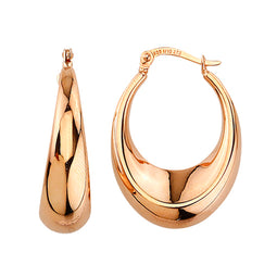 9ct Rose Gold Silver Bonded Hoop Earrings
