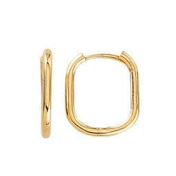9Ct Yellow Gold Square Shaped Huggies