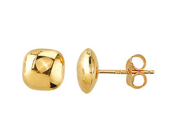 9Ct Yellow Gold Cushion Shaped Stud Earrings