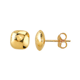 9Ct Yellow Gold Cushion Shaped Stud Earrings