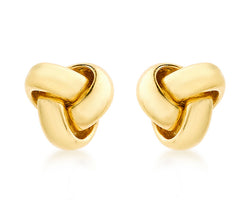 9ct Yellow Gold Hollow 8mm Knot Stud Earrings