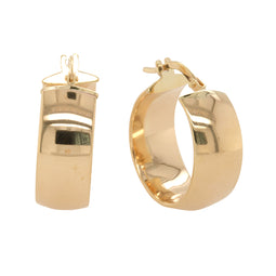 9ct Yellow Gold Silver Bonded Hoop Earrings