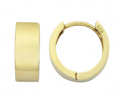 9Ct Yellow Gold 4.7mm Hinged Plain Huggie Earrings 9mm