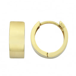 9Ct Yellow Gold 4.7mm Hinged Plain Huggie Earrings 9mm