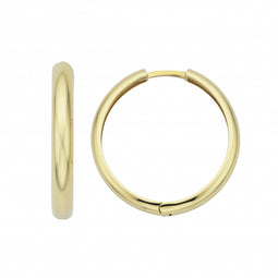 9Ct Yellow Gold 4.7mm Hinged Plain Huggie Earrings 9mm