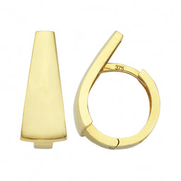 9Ct Yellow Gold Whistle Huggie Earrings