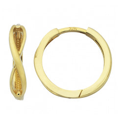 9ct Yellow Gold Infinity Earrings