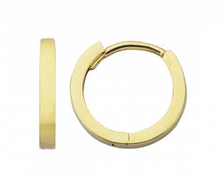 9ct Yellow Gold Plain 1.8mm x9.0mm Huggie Earrings