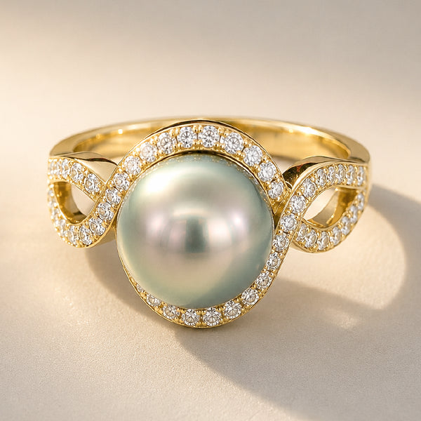 Moana South Sea Pearl & Diamond Ring – 18ct Yellow Gold