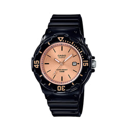 Casio Analogue , Date Display Rosegold Face,Black