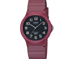 Casio Analogue, Red Resin Band,Water Resistant