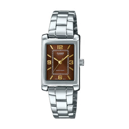 Casio Analogue,Water Resistant, Brown Face, Stainless Steel Band