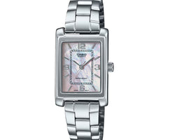 Casio Analogue,Water Resistant, Pink Mop Face, Stainless Steel Band