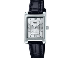 Casio Analogue, Water Resistant, Black Leather Strap