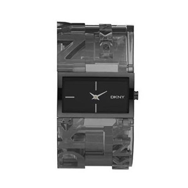 DKNY Unisex Watch With Black Dial And Black Plastic Bracelet